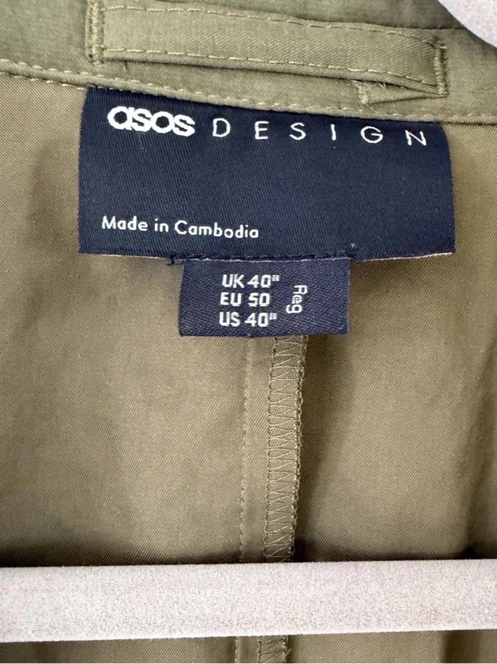 Men’s Asos Design lightweight green Suit Jacket. Size 40.